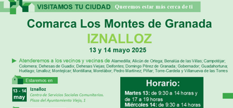 La Oficina de Atención a la ciudadanía se desplaza a la Comarca de los Montes, en Granada, este 13 y 14 de mayo