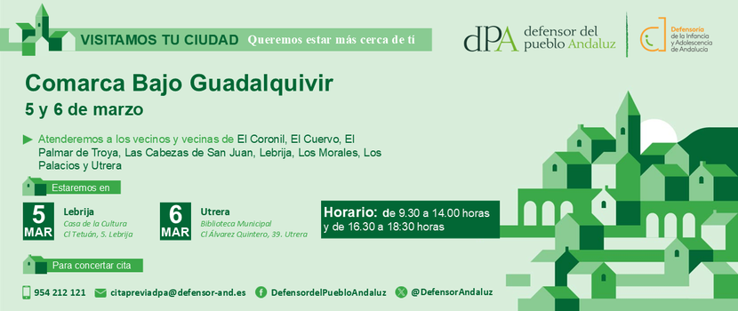 La Oficina de Información y Atención Ciudadana del Defensor del Pueblo andaluz se desplaza a la Comarca del Bajo Guadalquivir