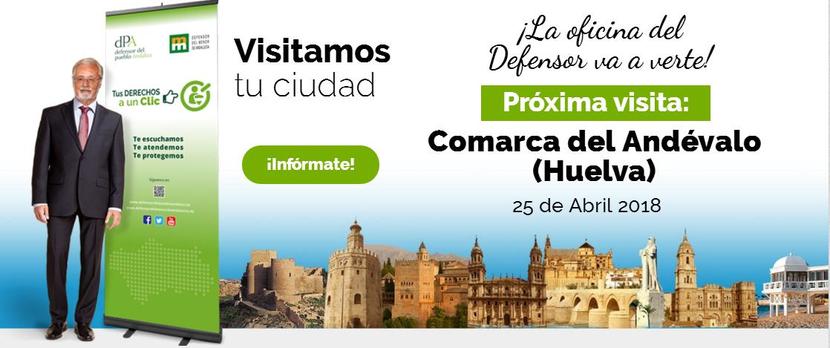 La Oficina de Atención Ciudadana del Defensor estará en la Comarca del Andévalo (Huelva) el 25 de abril